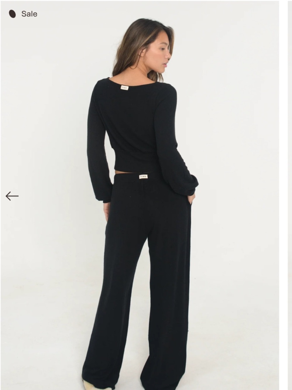 Black Long-Sleeve Button-Front Jumpsuit with Drawstring Waist
